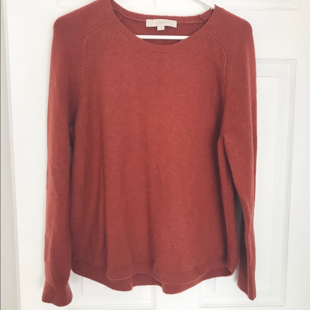 LOFT Rust Orange Crewneck Sweater - Picture 4 of 8